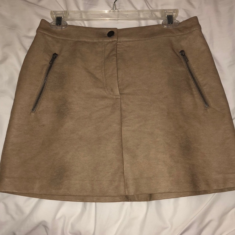 Tan Leather Skirt
